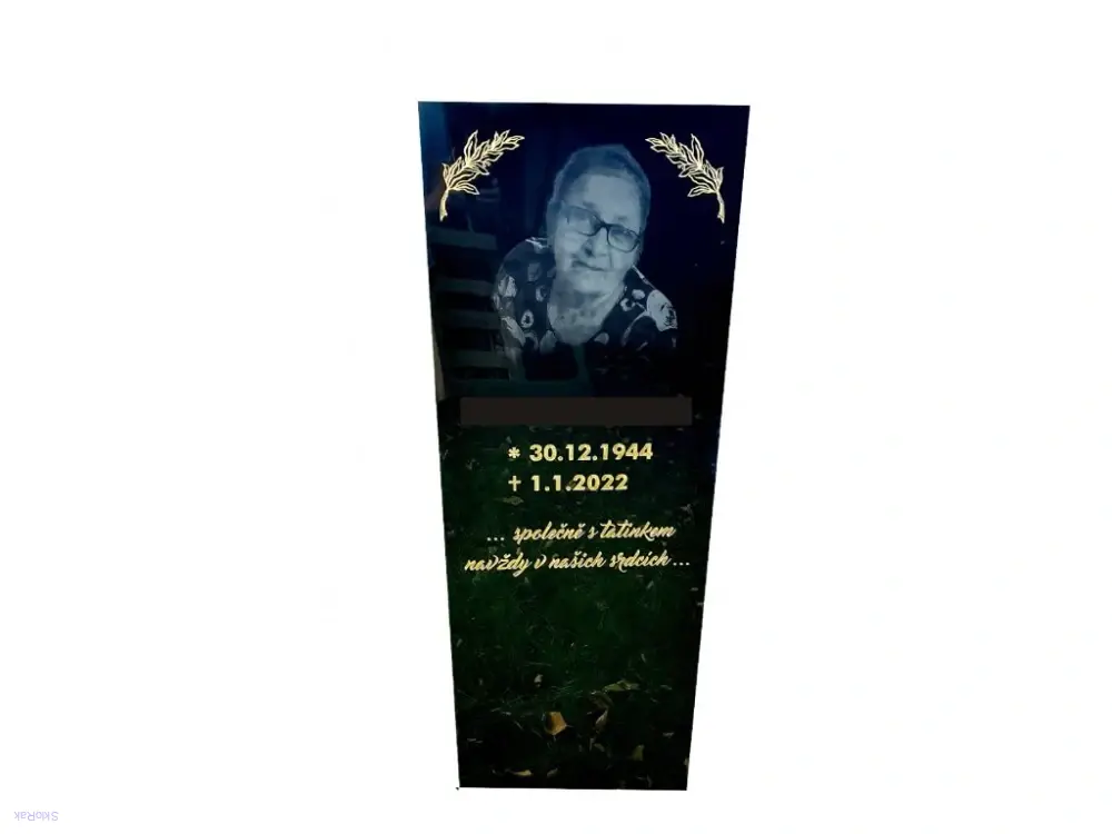 Náhrobní deska černá s portrétem
