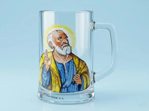Portrét - sklenice na pivo SV. PETR / PATRON RYBÁŘŮ V ČECHÁCH