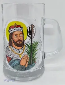 Portrét - sklenice na pivo SV. VÁCLAV / PATRON VINAŘŮ V ČECHÁCH