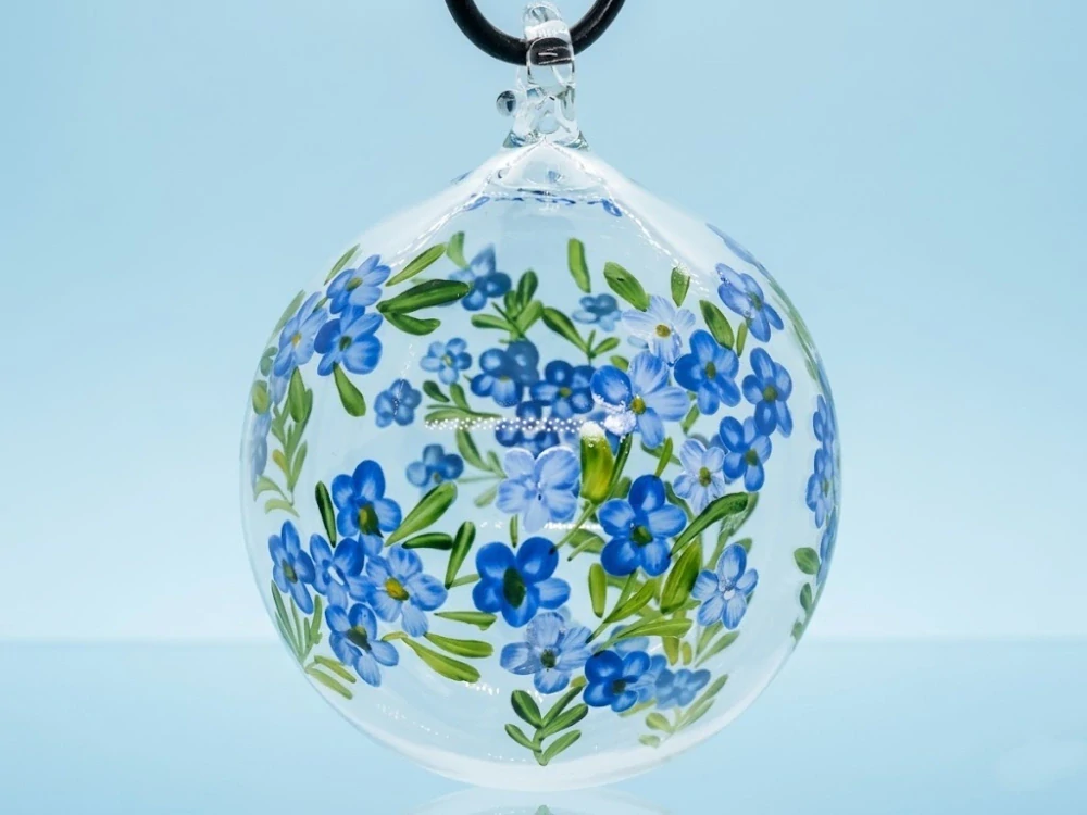 Ručně malovaná skleněná koule POMNĚNKY