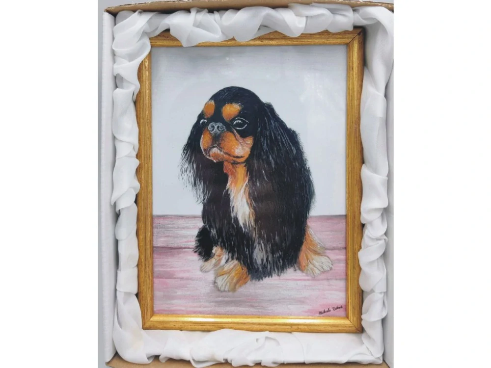 Malovaná skleněná  deska King Charles