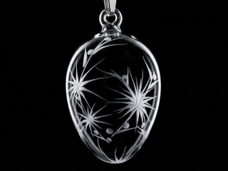 Ručně ryté skleněné vajíčko TRAVINA