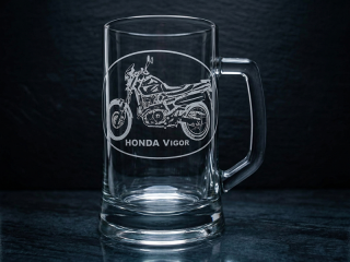 Sklenice na pivo s uchem motiv HONDA Vigor