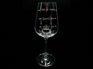 Sklenice na víno 1ks / Dobrý den