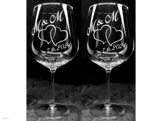 Svatební sklenice DUO SRDCE