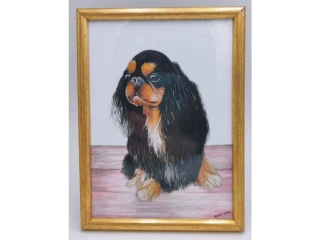 Malovaná skleněná  deska King Charles