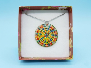 Skleněný amulet MANDALA ČAKROVÁ 2