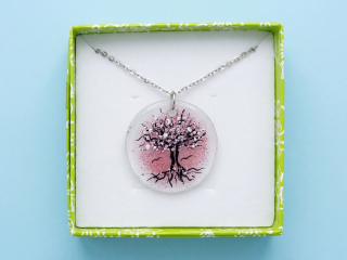 Skleněný amulet STROM ŽIVOTA / KVÍTÍ